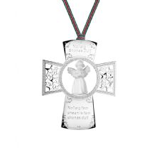 Newbridge Silverware Cross with Angel Hangng Christmas Ornament